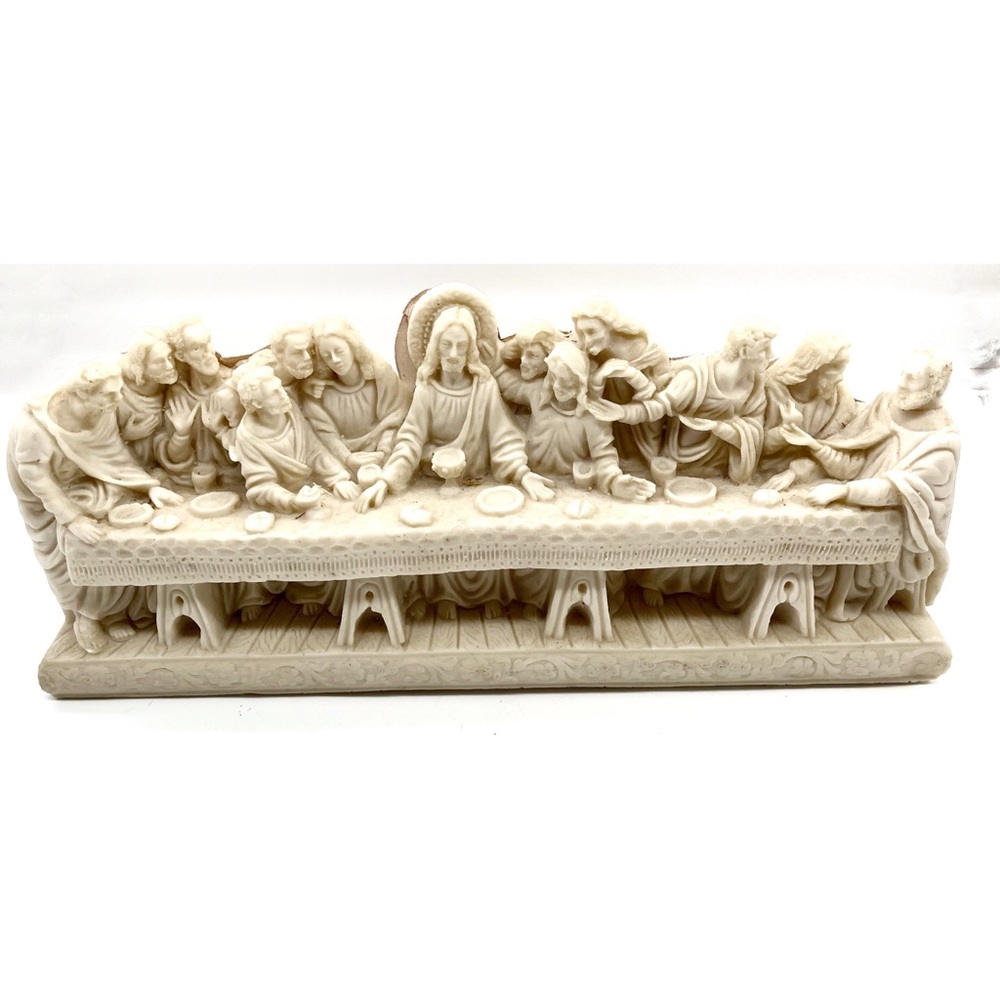 Vintage Last Supper Statue Resin Figurine 12.75”, X 5” Jesus Christianity Statue